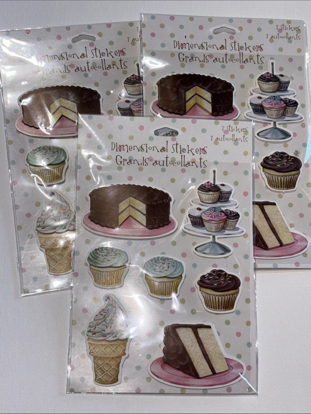 Cake Stickers Dimensional Stickers Dessert Stickers Party Scrapbook Junk Journal